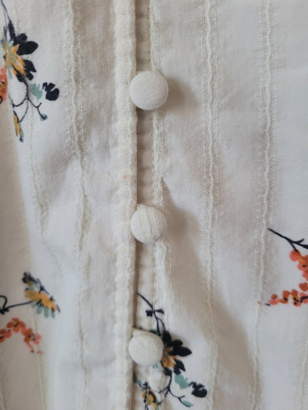 Tie-Sleeve Smocked-Waist Button-Front Midi Dress - Picture 4 of 5